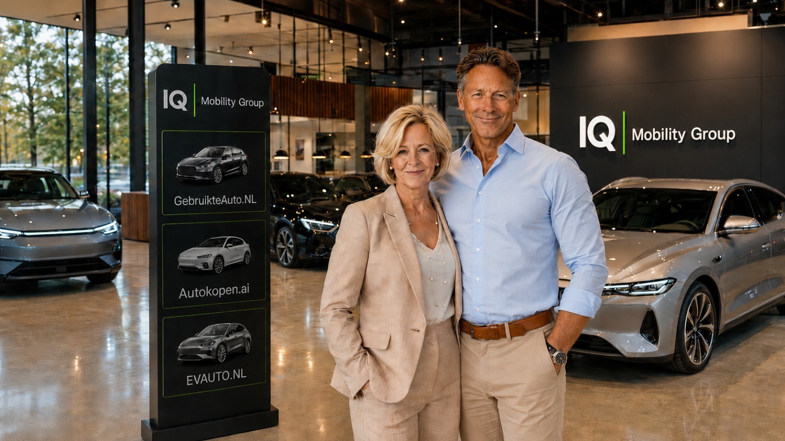 IQ Mobility Group — showroom vol voorraad, klaar om zichtbaar te worden op drie platforms